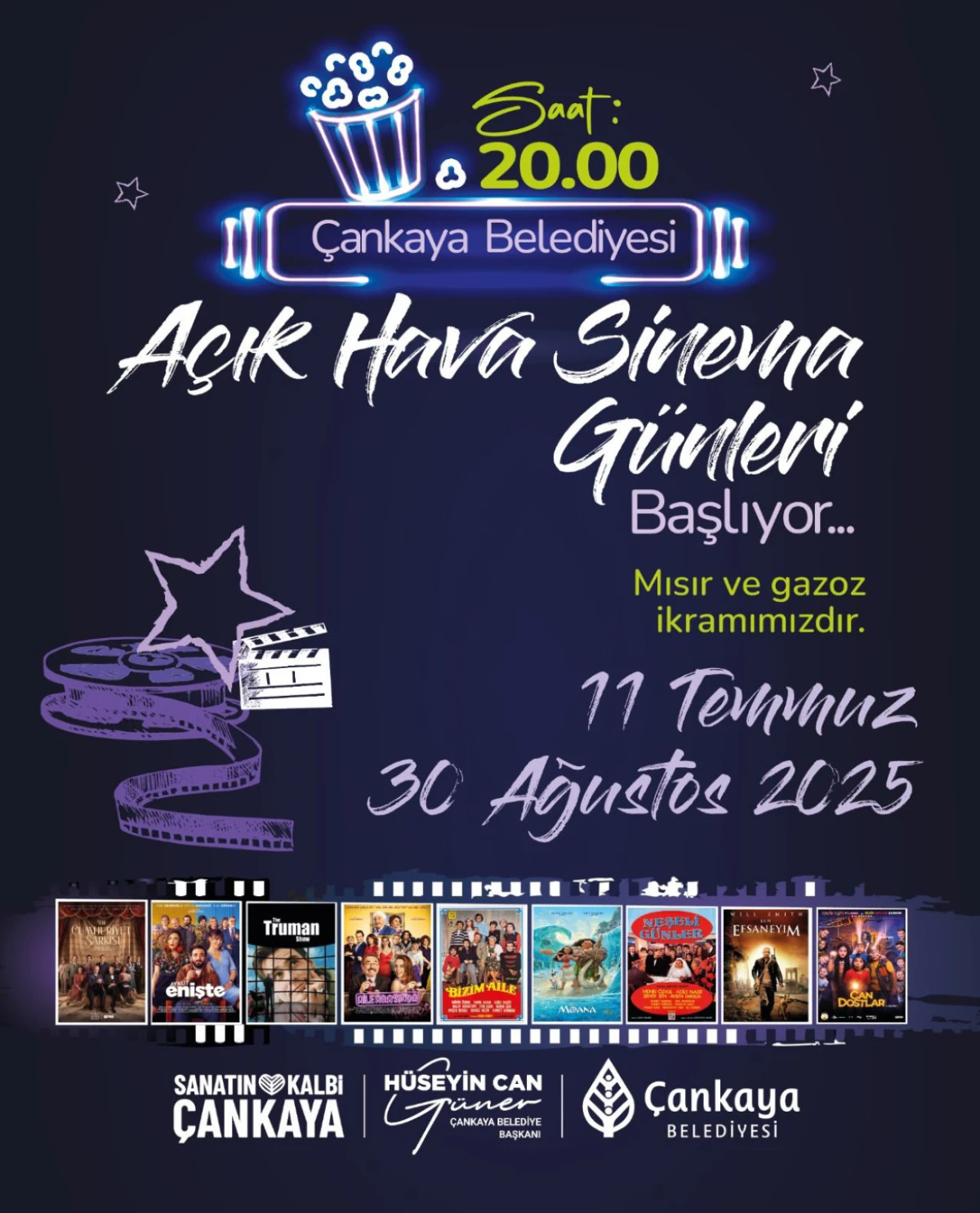 Çankaya’da Açık Hava Sinema Günleri başlıyor