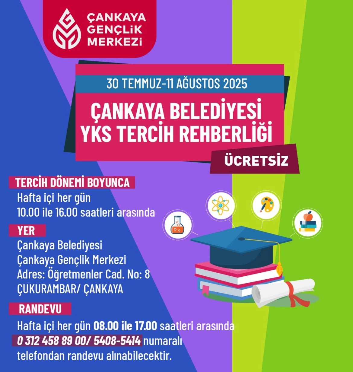Çankaya’da üniversite adaylarına tercih desteği